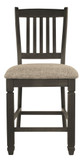 Tyler - Black / Grayish Brown - Upholstered Barstool (Set of 2)