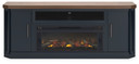 Landocken - Two-tone - 83" TV Stand With Electric Fireplace