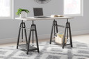 Bayflynn - White / Black - Adjustable Height Desk