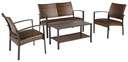 Zariyah - Dark Brown - Love/Chairs/Table Set (Set of 4)