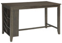 Rokane - Brown - Rectangular Counter Table With Storage