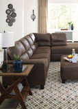 Navi - Chestnut - 3 Pc. - Right Arm Facing Corner Chaise 2 Pc Sectional, Ottoman