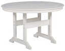 Crescent Luxe - White - Round Dining Table W/Umb Opt