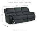 Draycoll - Slate - Reclining Sofa - Fabric