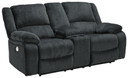 Draycoll - Slate - Dbl Reclining Power Loveseat W/Console - Fabric