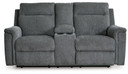 Barnsana - Gravel - Dbl Power Reclining Loveseat With Console - Fabric