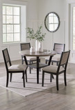 Corloda - Black / Gray - Round Drm Table Set (Set of 5)