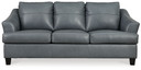 Genoa - Steel - Queen Sofa Sleeper - Leather Match