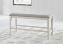 Robbinsdale - Antique White - Dbl Counter Height Upholstered Dining Bench
