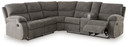 Museum - Pewter - 2-Piece Reclining Sectional With Raf Reclining Loveseat W/Console - Fabric