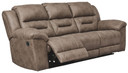 Stoneland - Fossil - Reclining Sofa - Faux Leather