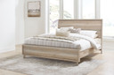 Hasbrick - Tan - King Panel Bed With Framed Panel Footboard
