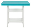 Eisely - Turquoise / White - Square Counter Tbl W/Umb Opt