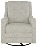 Kambria - Fog - Swivel Glider Accent Chair - Fabric