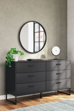 Socalle - Black - Six Drawer Dresser