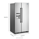 Maytag® 36-Inch Wide Side-by-Side Refrigerator with Exterior Ice and Water Dispenser - 25 Cu. Ft. MSS25C4MGZ