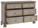 Lettner - Light Gray - Dresser - 6-drawers