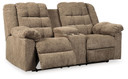 Workhorse - Cocoa - Dbl Rec Loveseat W/Console