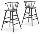 Otaska - Black - Tall Barstool (Set of 2)