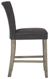 Dontally - Black / Gray - Upholstered Barstool (Set of 2)