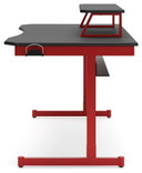 Lynxtyn - Red / Black - Home Office Desk With Raised Monitor Stand