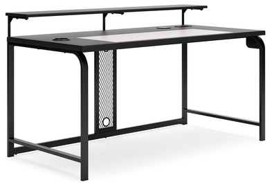 Lynxtyn - Black - Home Office Desk With Led Lighting