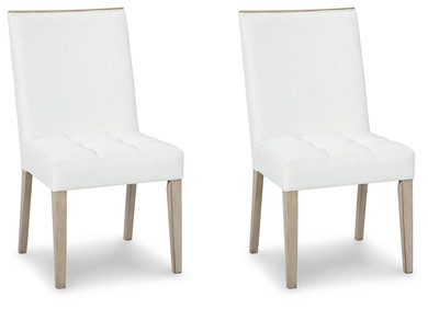 Wendora - Bisque / White - Dining Uph Side Chair (Set of 2)