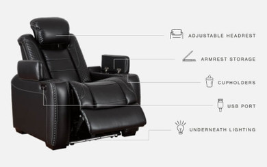 Party - Midnight - Power Recliner With Adj Headrest