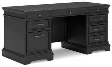 Beckincreek - Black - Home Office Pedestal Desk