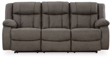 First Base - Gunmetal - Reclining Sofa - Faux Leather