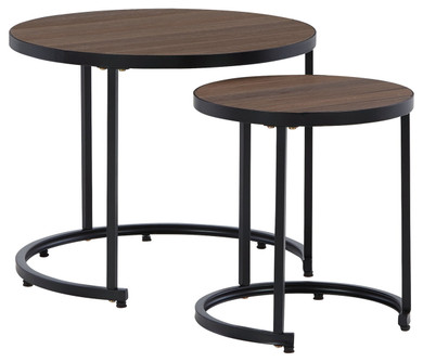 Ayla - Brown / Black - Nesting End Tables (Set of 2)