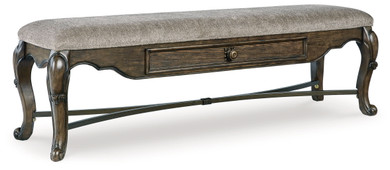 Maylee - Dark Brown - Upholstered Storage Bench