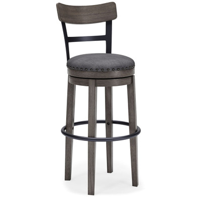 Caitbrook - Gray - Tall Uph Swivel Barstool