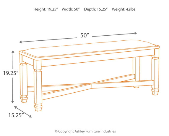 Tyler - Black / Grayish Brown - Upholstered Bench