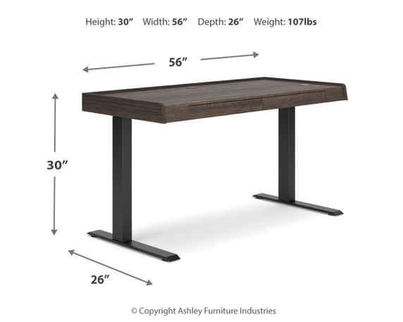 Zendex - Dark Brown - Adjustable Height Desk