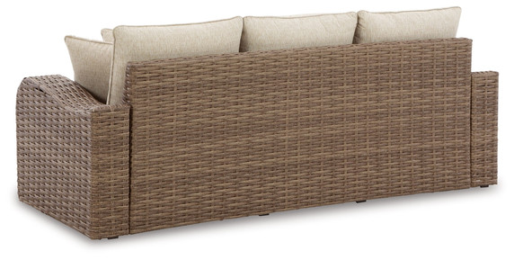 Sandy Bloom - Beige - Sofa With Cushion