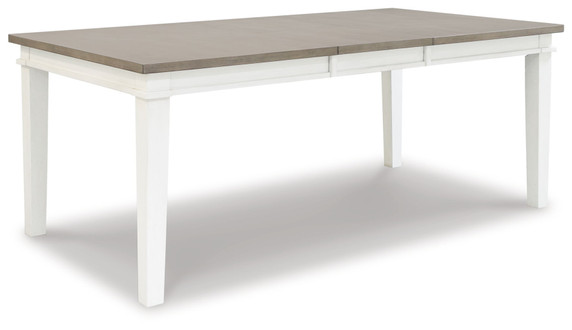 Nollicott - Whitewash / Light Gray - Rectangular Dining Room Butterfly Extension Table