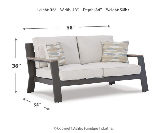 Tropicava - Taupe / White - Loveseat W/Cushion