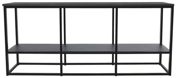 Yarlow - Black - Extra Large TV Stand - Open Shelves