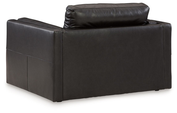Amiata - Onyx - Chair And A Half - Leather Match