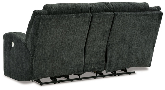 Martinglenn - Ebony - Dbl Power Reclining Loveseat W/Console - Fabric