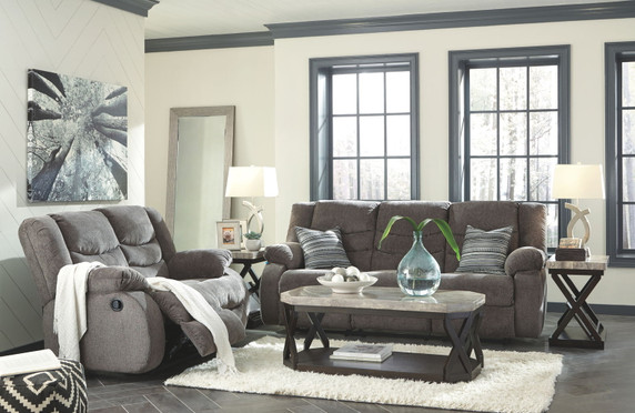 Tulen - Gray - 2 Pc. - Reclining Sofa, Reclining Loveseat