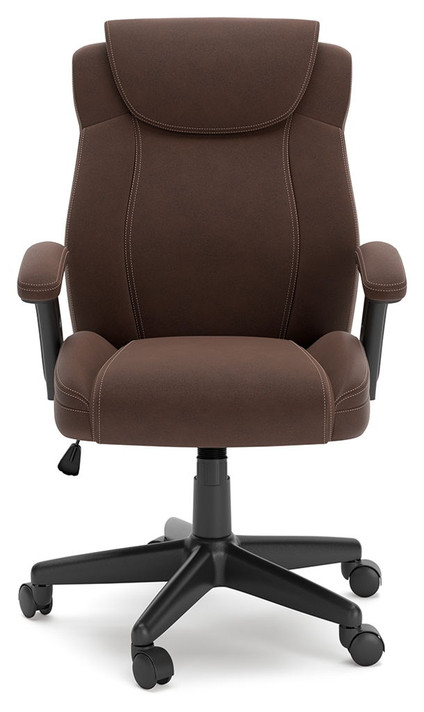 Roanhowe - Brown - 3 Pc. - Home Office Desk, Bookcase, Swivel Desk Chair