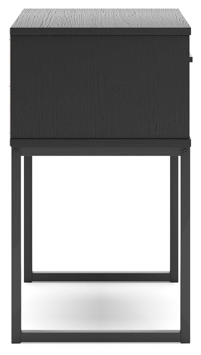 Socalle - Black - One Drawer Night Stand