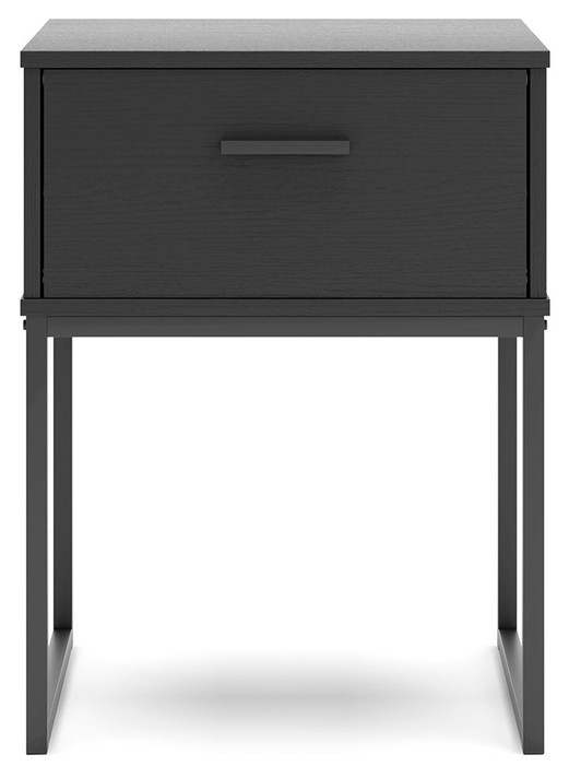 Socalle - Black - One Drawer Night Stand