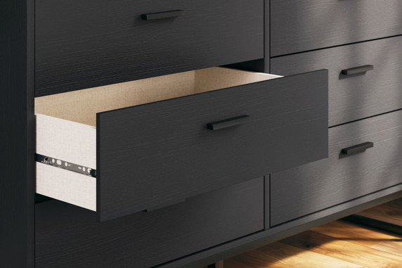 Socalle - Black - Six Drawer Dresser