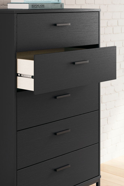 Socalle - Black - Five Drawer Chest