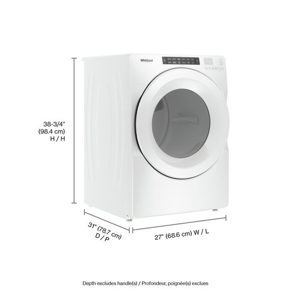 Whirlpool® 7.4 cu.ft Front Load Long Vent Gas Dryer with Intuitive Controls WGD560LHW