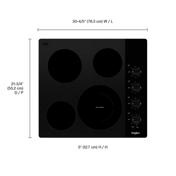 Whirlpool® 24-inch Compact Electric Ceramic Glass Cooktop WCE55US4HB