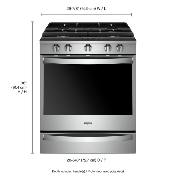 Whirlpool® 5.8 cu. ft. Smart Slide-in Gas Range with Air Fry, when Connected WEG750H0HZ